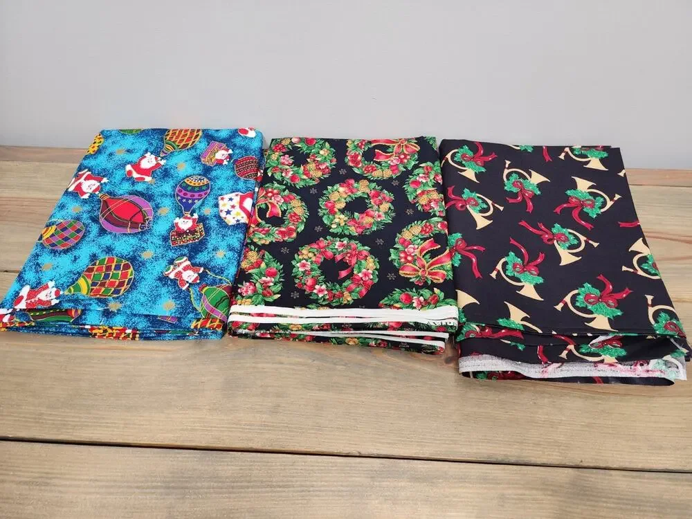 3 Pieces Assorted Christmas Fabric 42